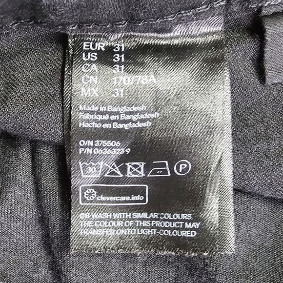 Size 31 H&M Black Skinny Ankle Jeans - Picture 5 of 6